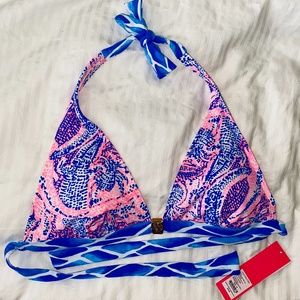 Lilly Pulitzer Coastal Blue NWT bikini top 10